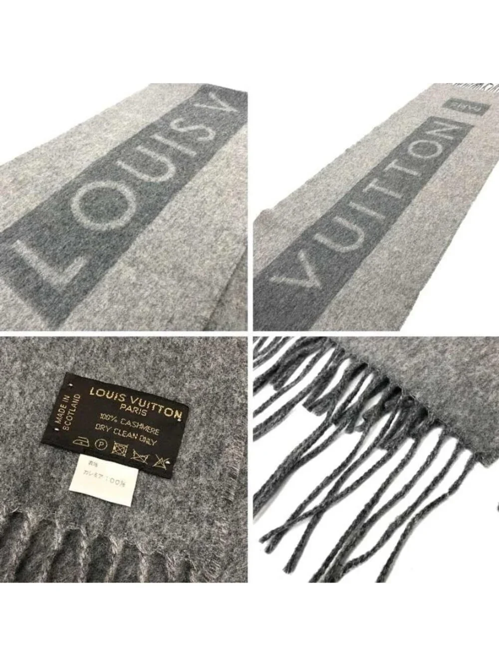 Louis Vuitton Cashmere Scarf Gray
